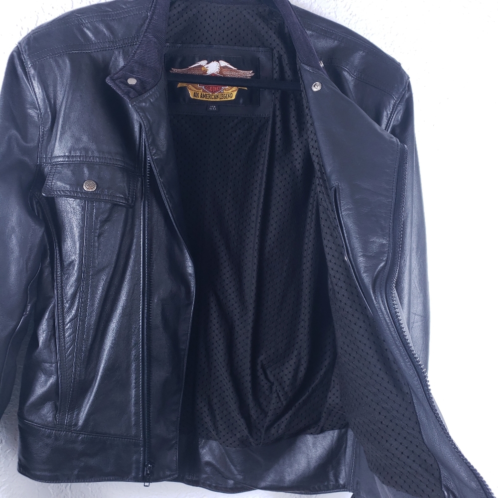 HARLEY-DAVIDSON Women's Motorcycle Leather - Black Jacket - Size Small - Picture 13 of 16